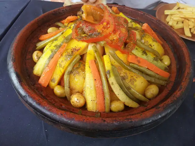 A traditional Moroccan tagine with vegetables
